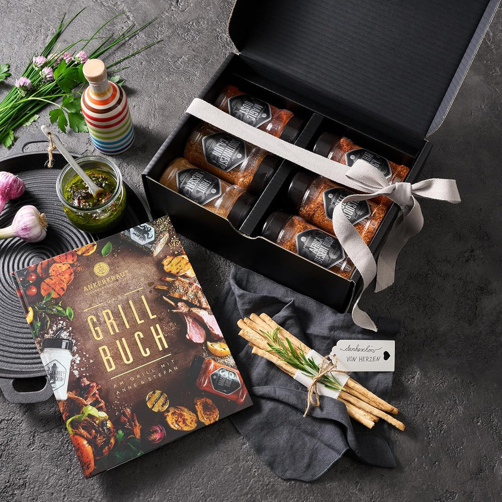 Ankerkraut Grillbuch-Set z 6 Streuern, 1320g Gewürze plus Buch im Bundle