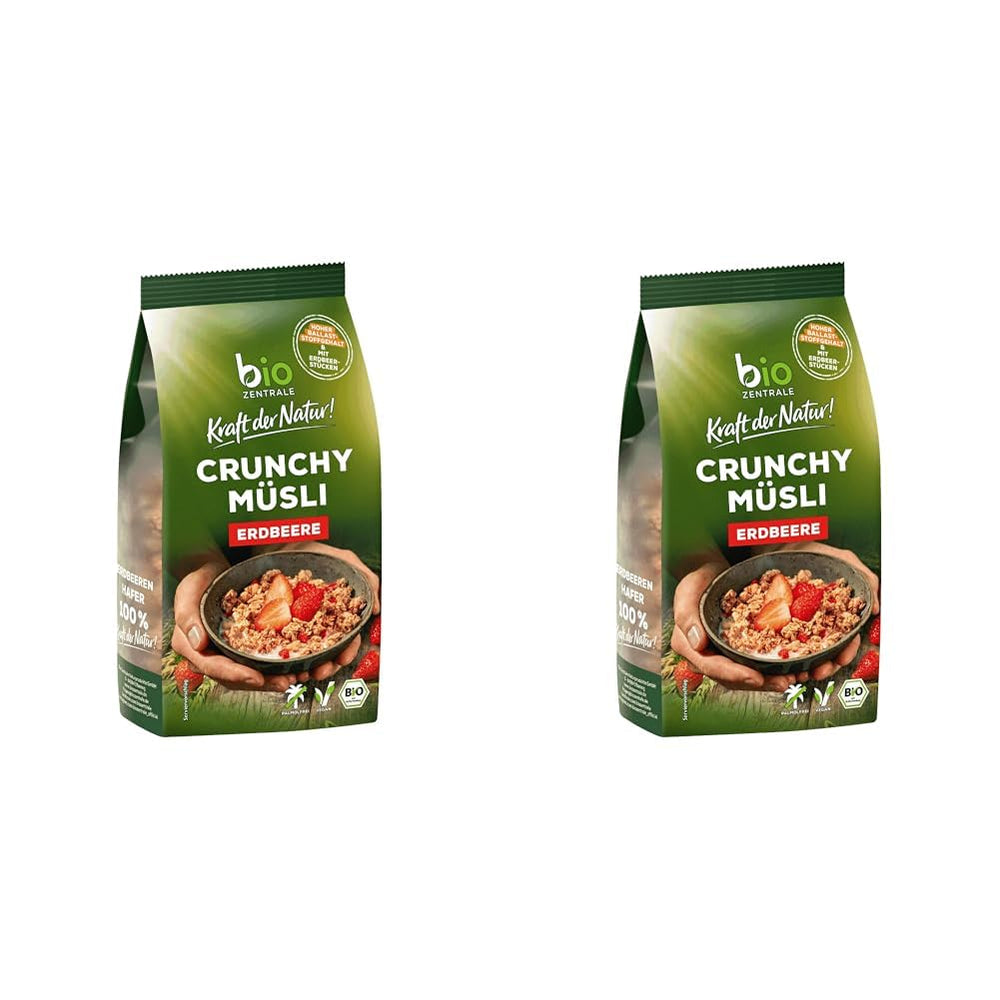 Chrupiące musli z jagodami Biozentrale | 375 g organicznego musli | Idealny na śniadanie i filiżankę musli na wynos | Alternatywa dla batonów musli