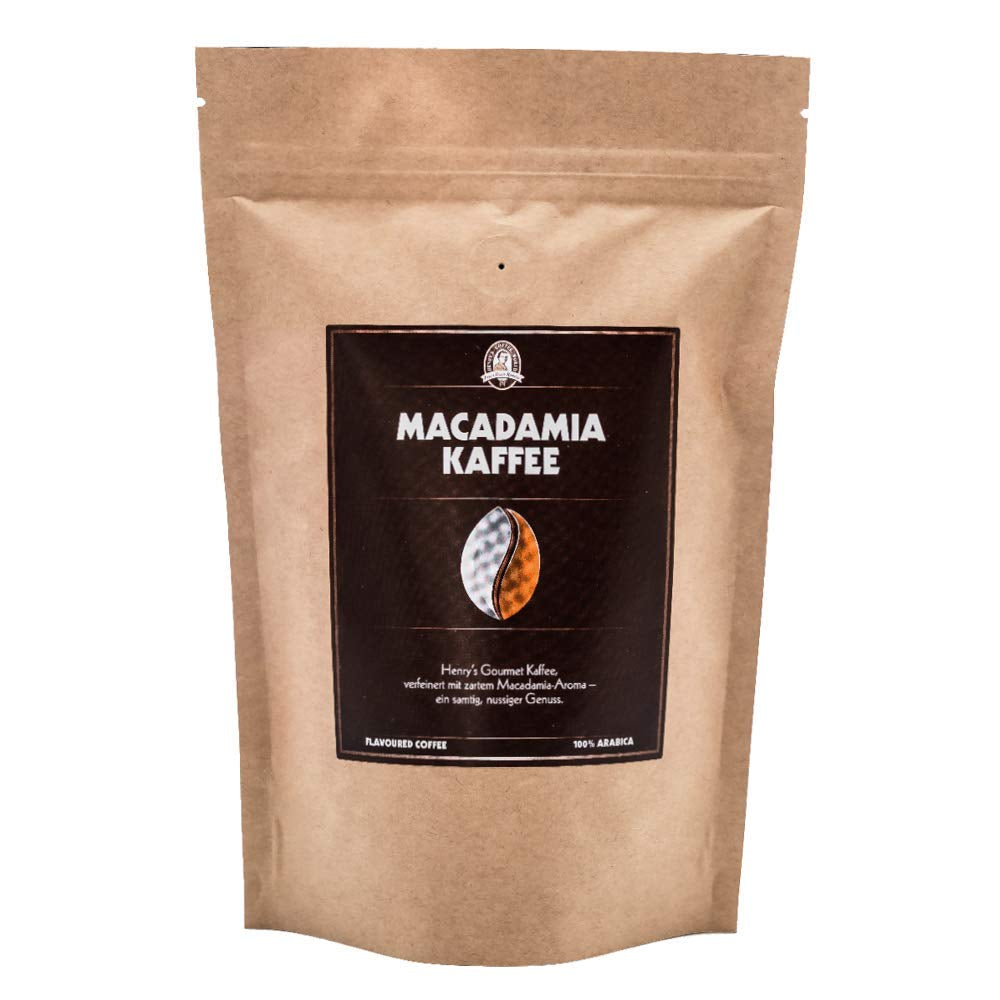Cafea Henry's Macadamia 1000g - cafeaua noastră gourmet rafinată cu cele mai fine arome - prăjită artizanal - boabe de cafea premium
