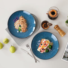 Set de veselă pentru 4 persoane, set combinat vancasso BUBBLE cu 16 piese din gresie, set de veselă în stil vintage, include boluri, cești de cafea, farfurii de desert și farfurii pentru 4/8/12 persoane