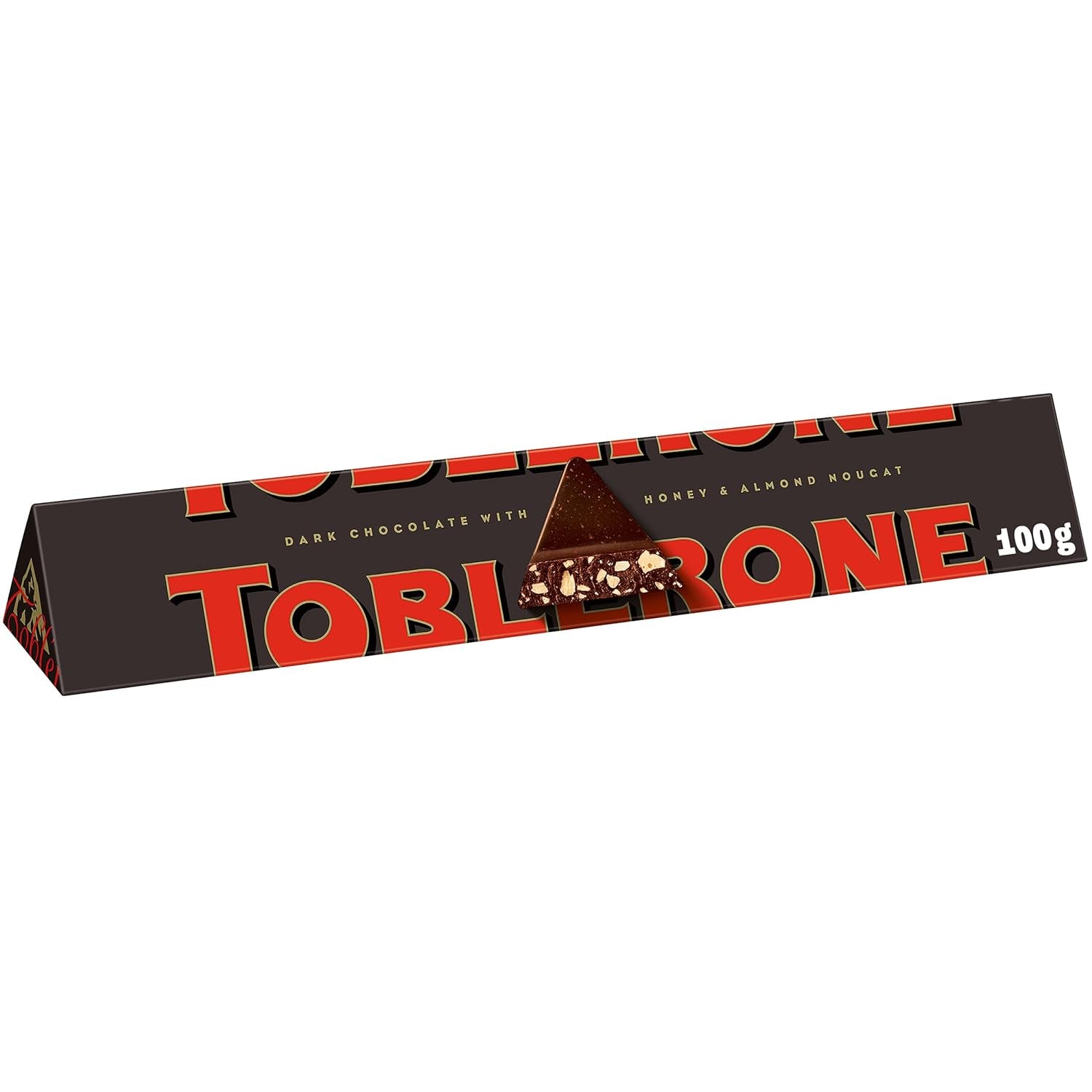 Toblerone Ciemna 20 X 100 gramów, Ciemna szwajcarska czekolada z nugatem miodowo-migdałowym Naty Shop Chocolate Candies