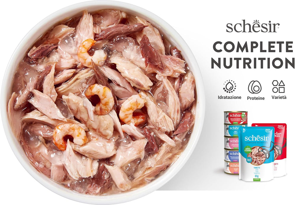 , Thunfisch mit blauem Fisch in Gelee, komplettes Nassfutter für Katzen, im Beutel, mit zusätzlichen Vitaminen, 100% natürlich, 6 x 85 g