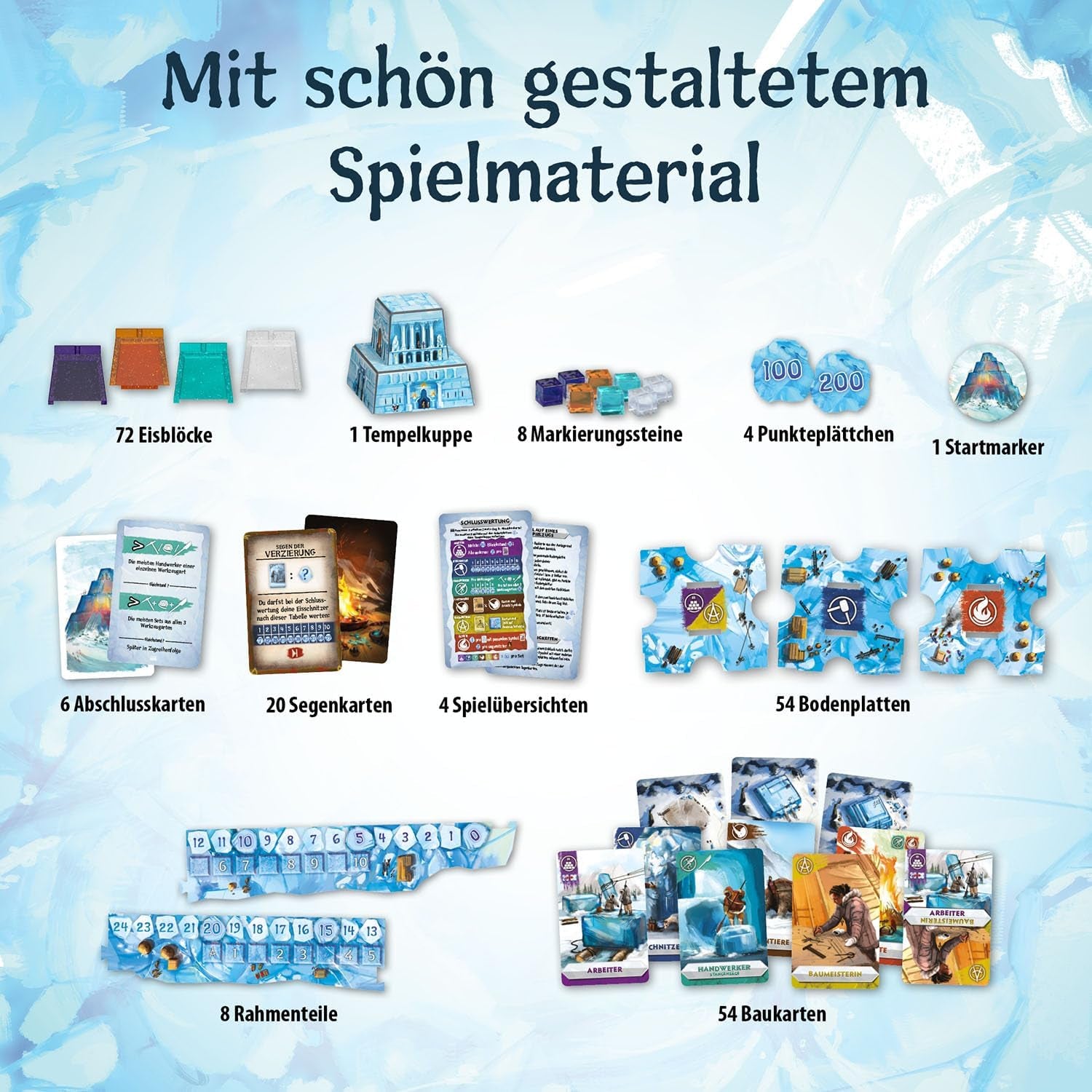 KOSMOS 683801 Nunatak - Świątynia Lodu, gra rodzinna, fajna konfiguracja 3D, elementy gry 3D w lodzie, gra strategiczna, gra planszowa, gra towarzyska