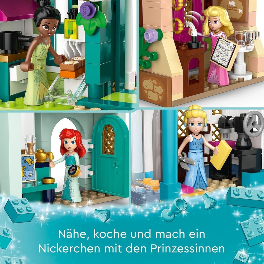LEGO Disney Princess: Targ przygód Disney Princess, domek z zabawkami z 4 lalkami, w tym Kopciuszkiem i Arielką, zestaw z mapą skarbów, prezent dla dziewcząt i chłopców od 6 lat 43246 Zestawy do budowania Besuche w sklepie LEGO
