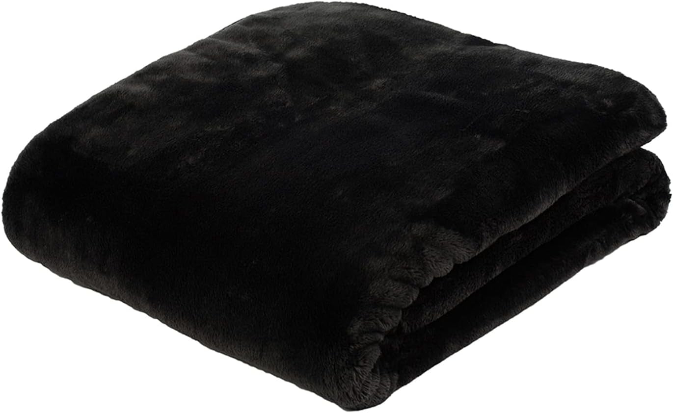 Gözze - Wygodny koc Premium Cashmere-Feeling, 500 G/M², 180 X 220 Cm - musztardowy Łóżka i koce Besuche den GÃ¶zze-Store Czarny 130 X 170 Cm