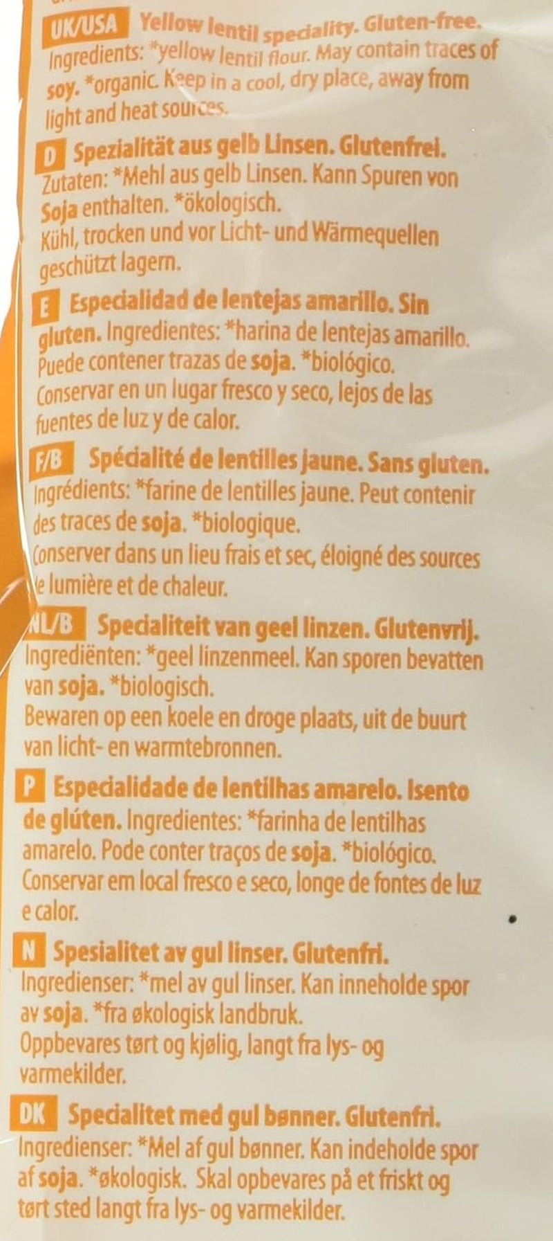 Penne z żółtą soczewicą, opakowanie 12 szt. (12 x 250g)