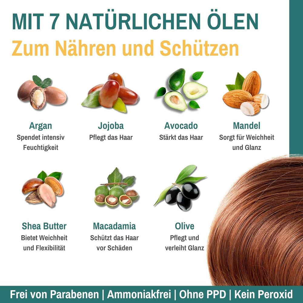 Leganza Natural Balm Hair Dye Colour 71 Café Latte | Vopsea de păr fără amoniac | Îmbogățită cu 7 uleiuri naturale | 150 ml Vopsea pentru par Naty Shop