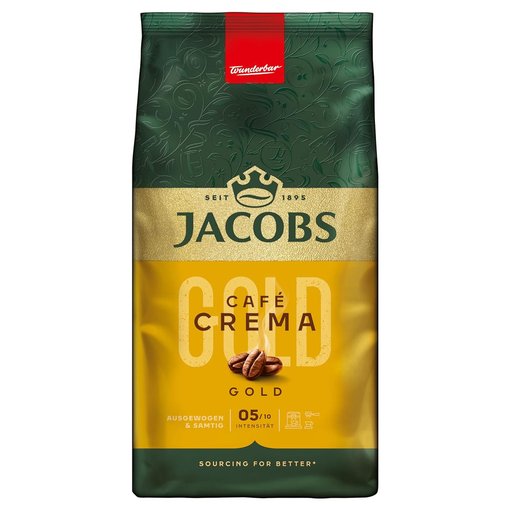 Jacobs Expert Roast Cafe Crema Gold, Cafea boabe întregi (4 x 1 kg)