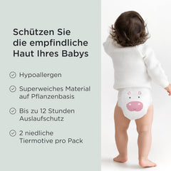 Pieluszki Kit & Kin Premium Eco, rozmiar 4 (9-16 kg), 132 pieluchy, na bazie roślin i hipoalergiczne, niezawodna ochrona przed wyciekami, wegańskie i wolne od okrucieństwa