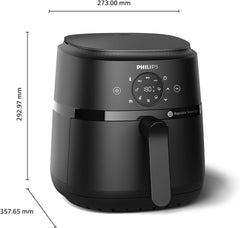 Philips Airfryer seria 2000 4,2 l - Cyfrowy ekran dotykowy, 13 opcji gotowania, 9 zaprogramowanych funkcji, Do 90% mniej tłuszczu dzięki technologii Rapidair, moc 1500 W Sprzęt AGD Naty Shop