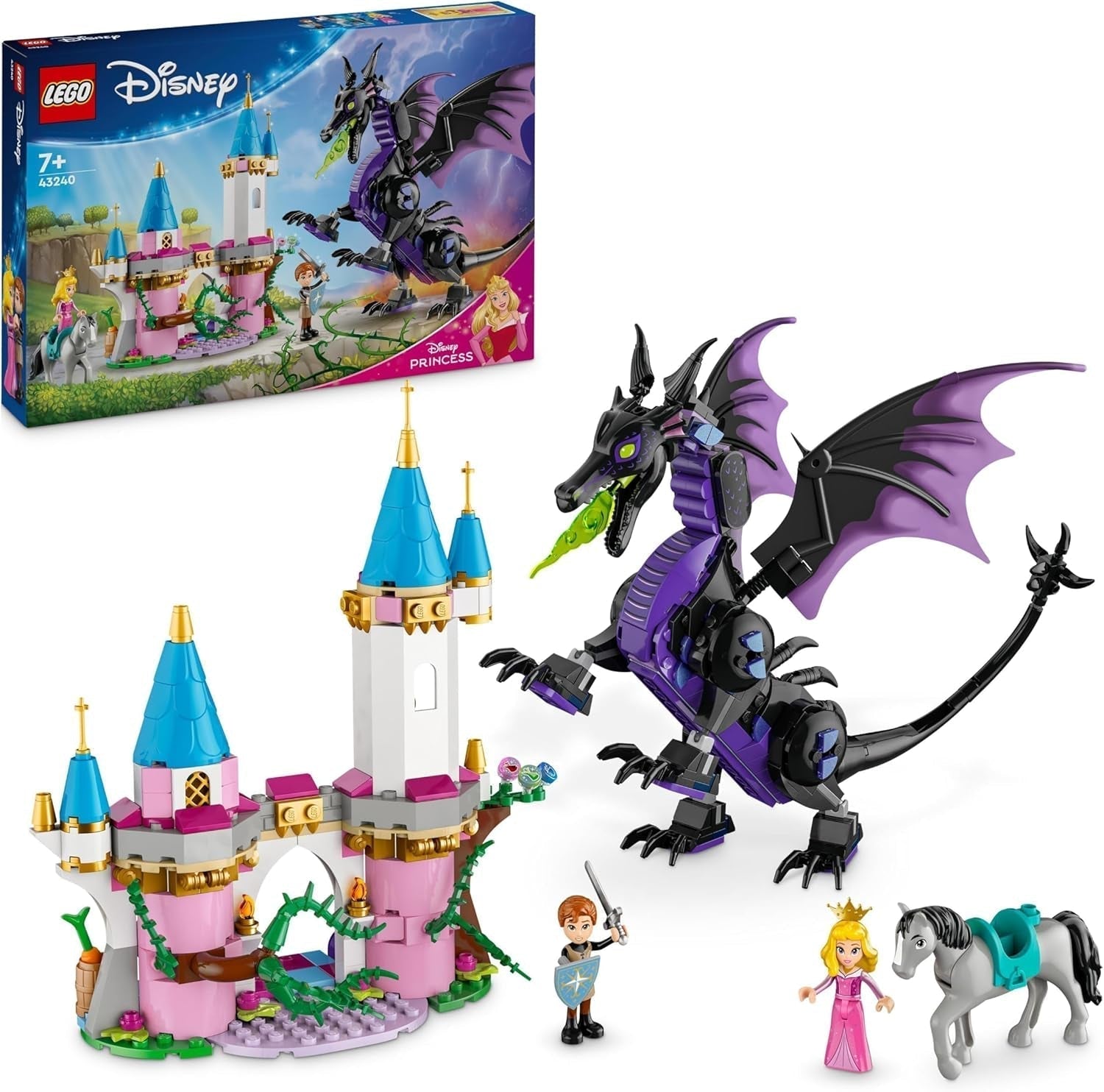 LEGO® Disney Kraina Lodu Pałac Zimowy Elsy, zestaw do budowania i zabawy dla dzieci z modelem pałacu oraz minifigurkami ELSA i Anny, prezent dla dziewcząt, chłopców i fanów filmów od 6 lat 43244 Zestawy do budowania Besuche den LEGO-Store Maleficent as a smok