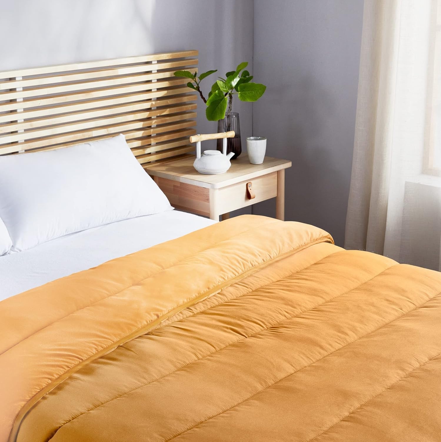 Pikolin Home - Plapumă reversibilă 300 G - umplutură nordică bicoloră - pentru pat 100/105 - confortabilă, caldă, respirabilă, verde, 180 X 220 cm Plapumi si pilote Naty Shop