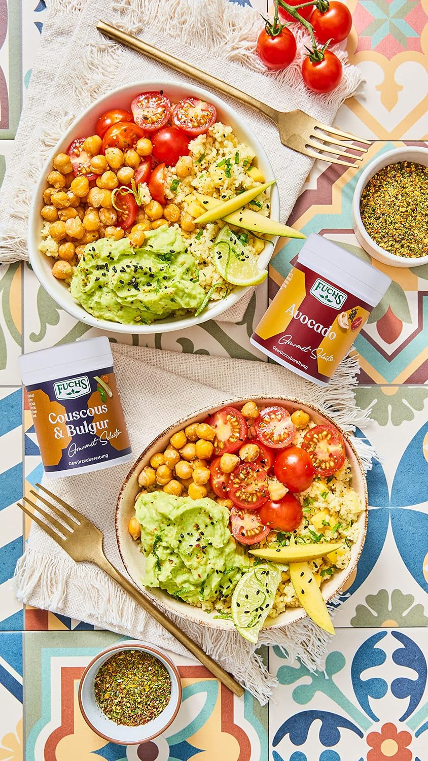 Fuchs Spices Gourmet Selection Bliski Wschód/Afryka - Mieszanka przypraw do kuskusu i bulguru Mieszanka przypraw do wielokrotnego napełniania do przyprawiania potraw bulgur Wegańskie 55g