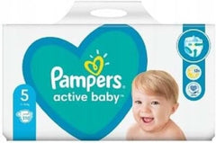 Pieluchy Pampers rozmiar 5 (11-16 kg), pieluszki Active Baby, 110 sztuk, ochrona przed zaciekami przez cały dzień Matka i Dziecko Naty Shop