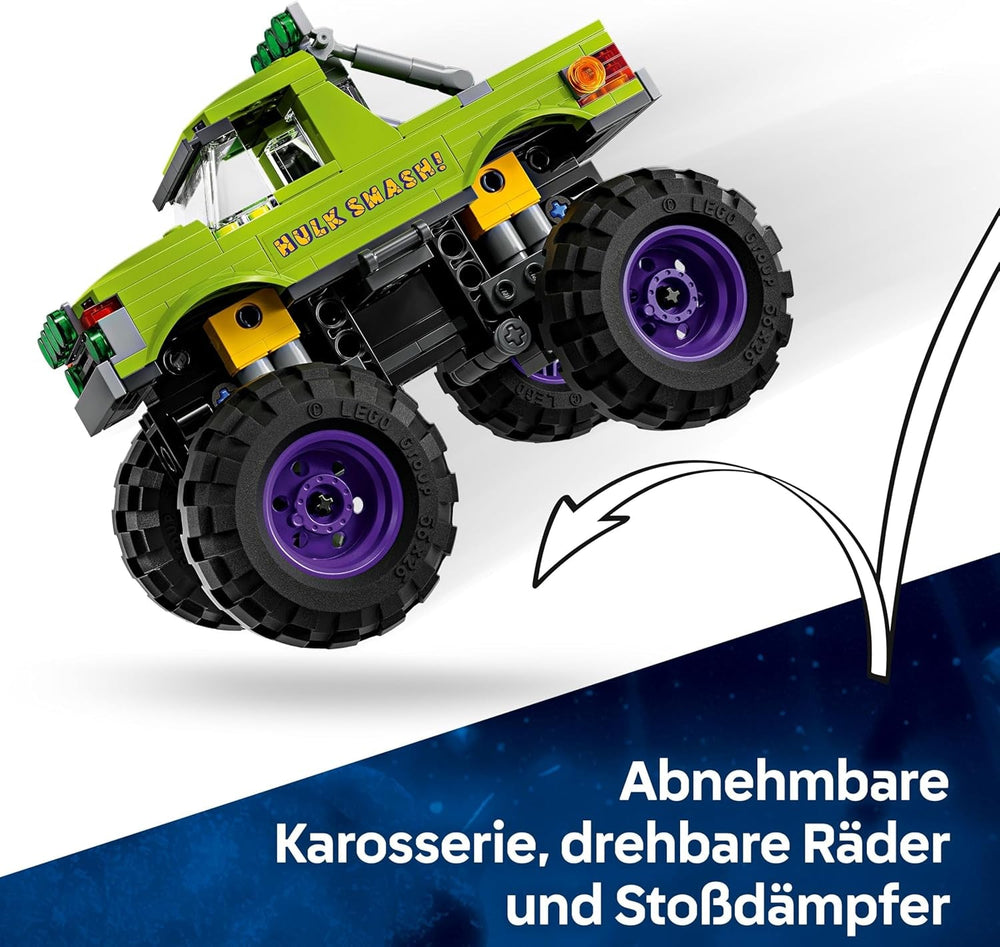 LEGO ǀ Marvel Hulk-Truck vs. Thanos - Kreatives Superhelden Spielzeug - Avengers Fahrzeug und Minifiguren - Monstertruck für Spielspaß - Geschenk für Jungen und Mädchen ab 7 Jahren - 76312