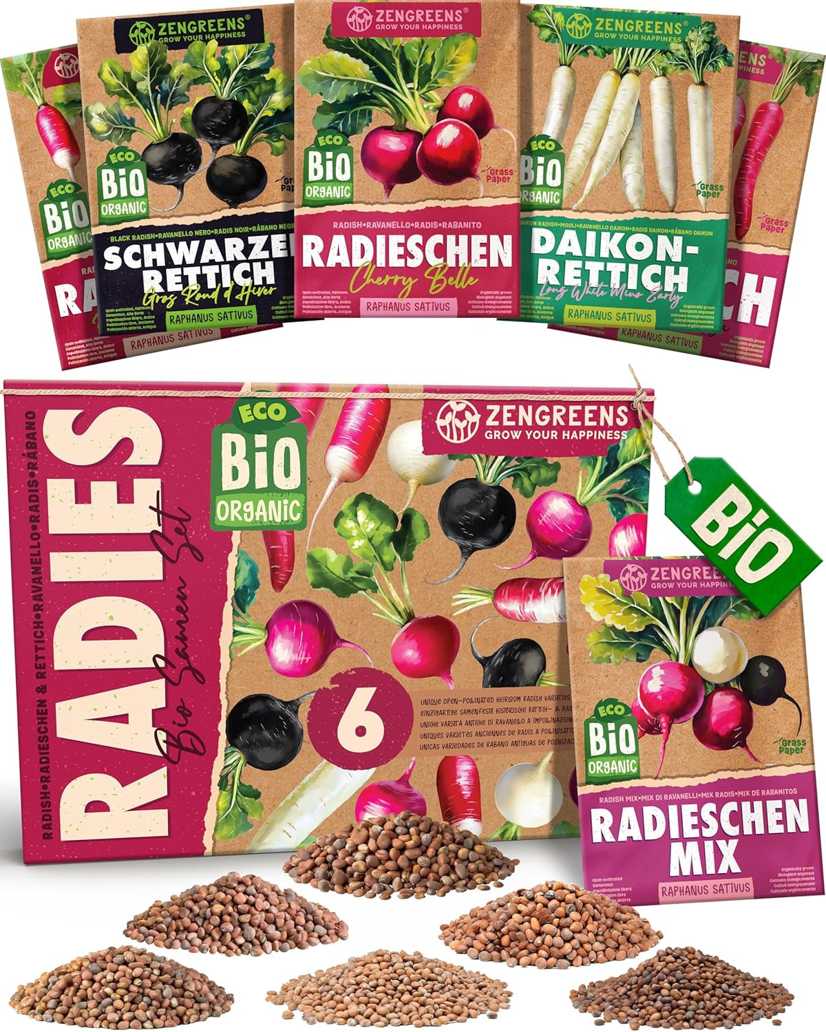 Organiczne nasiona bazylii w zestawie 6–6 nasion bazylii do łatwej uprawy w ogrodzie, na balkonie lub na podwyższonej grządce - Nasiona roślin - Sadzonki