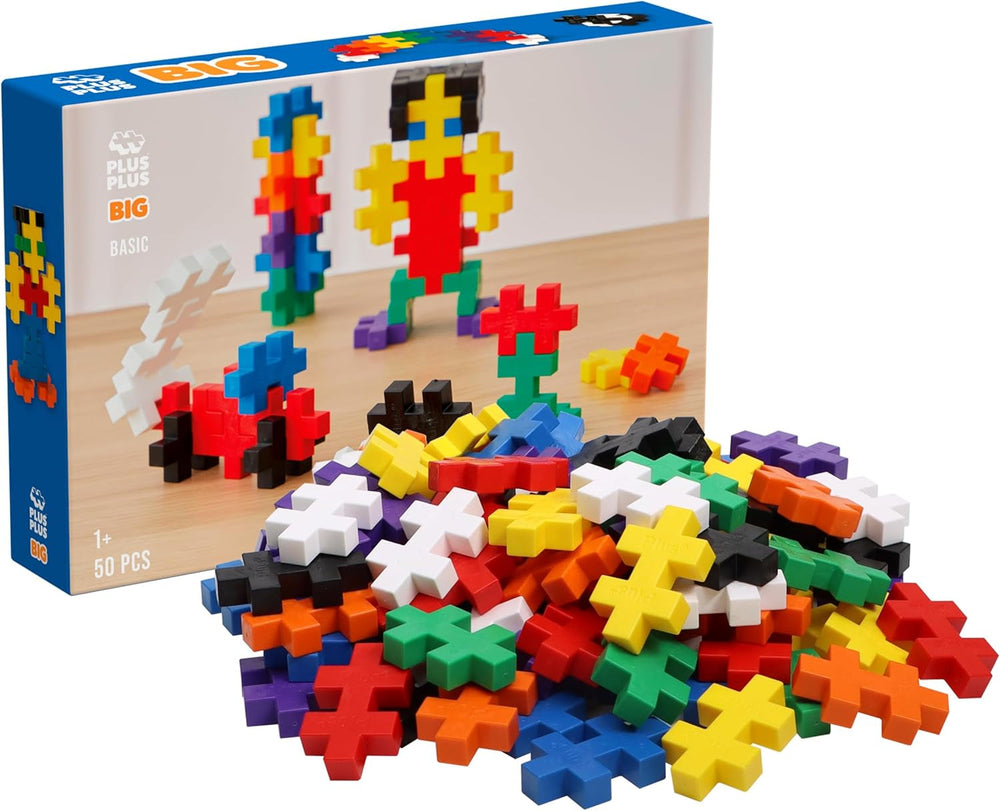 Plus-Plus 9603210 Geniales Konstruktionsspielzeug, Open Play Big Basic Mix, zestaw Bausteine, 100 sztuk, Mehrfarbig, Mehrfarbig