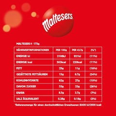 Maltesers Czekoladowe Kulki z Chrupiącym i Lekkim Środek, Przewiewna Czekoladowa Przekąska, 1 Opakowanie (1 x 175g)