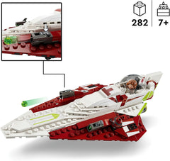LEGO Star Wars Jedi Myśliwiec Obi-Wan Kenobi, zabawka do zbudowania z Taunem We, figurka droida i miecz świetlny, zestaw Atak Klonów 75333 Zestawy do budowania Kup w sklepie LEGO