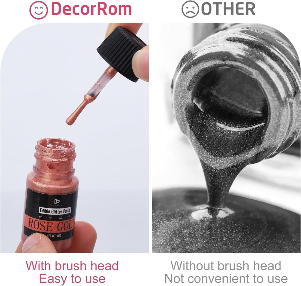 Jadalny płynny brokat - 6 kolorów Metaliczny brokat Barwnik spożywczy do dekorowania ciast, pieczenia, babeczek - Jadalny płynny brokatowy proszek metaliczny do majsterkowania Ciastka, kremówki, ciasta