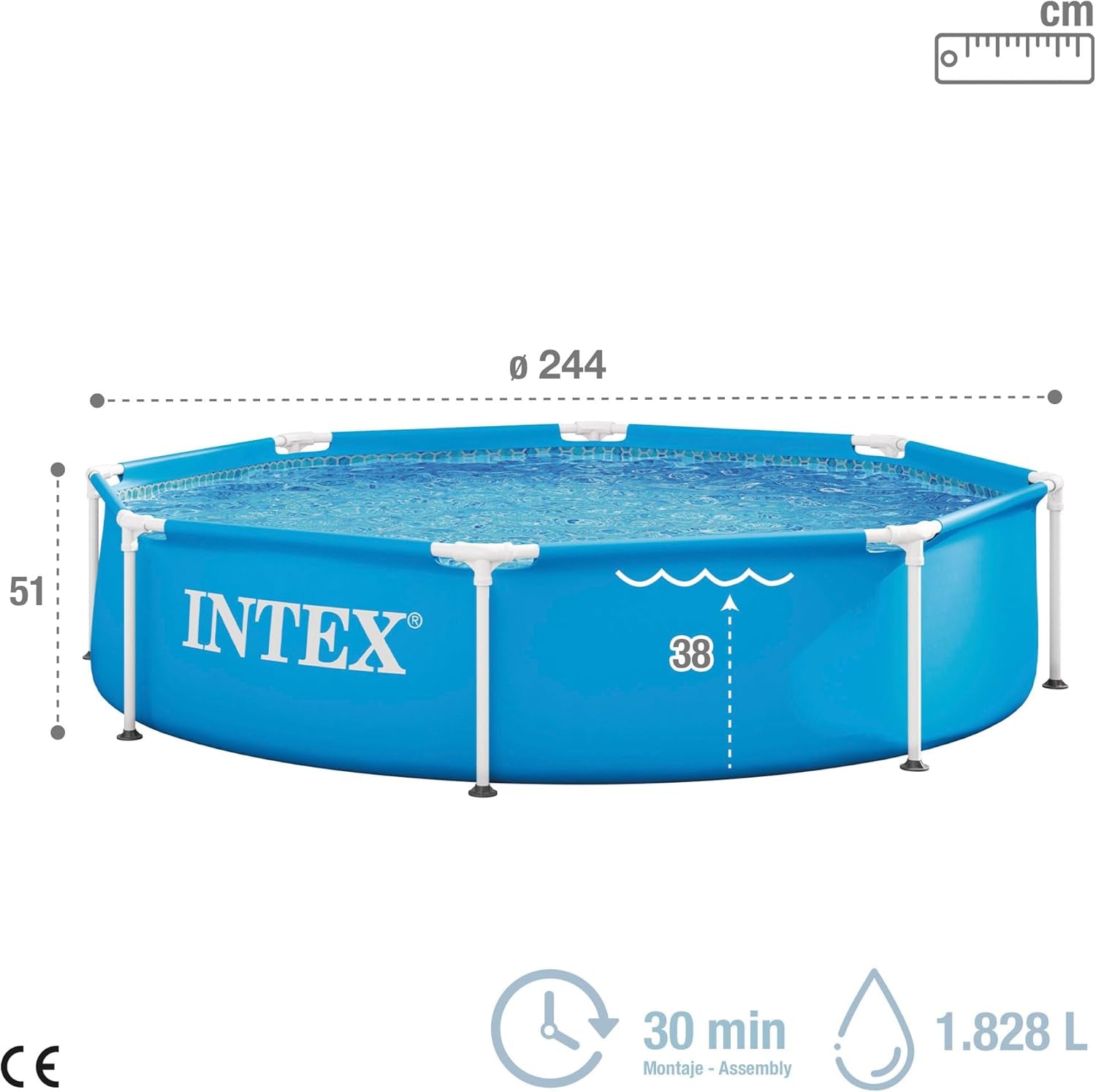 Basen Intex o wymiarach 2,4 m x 51 cm z metalową ramą