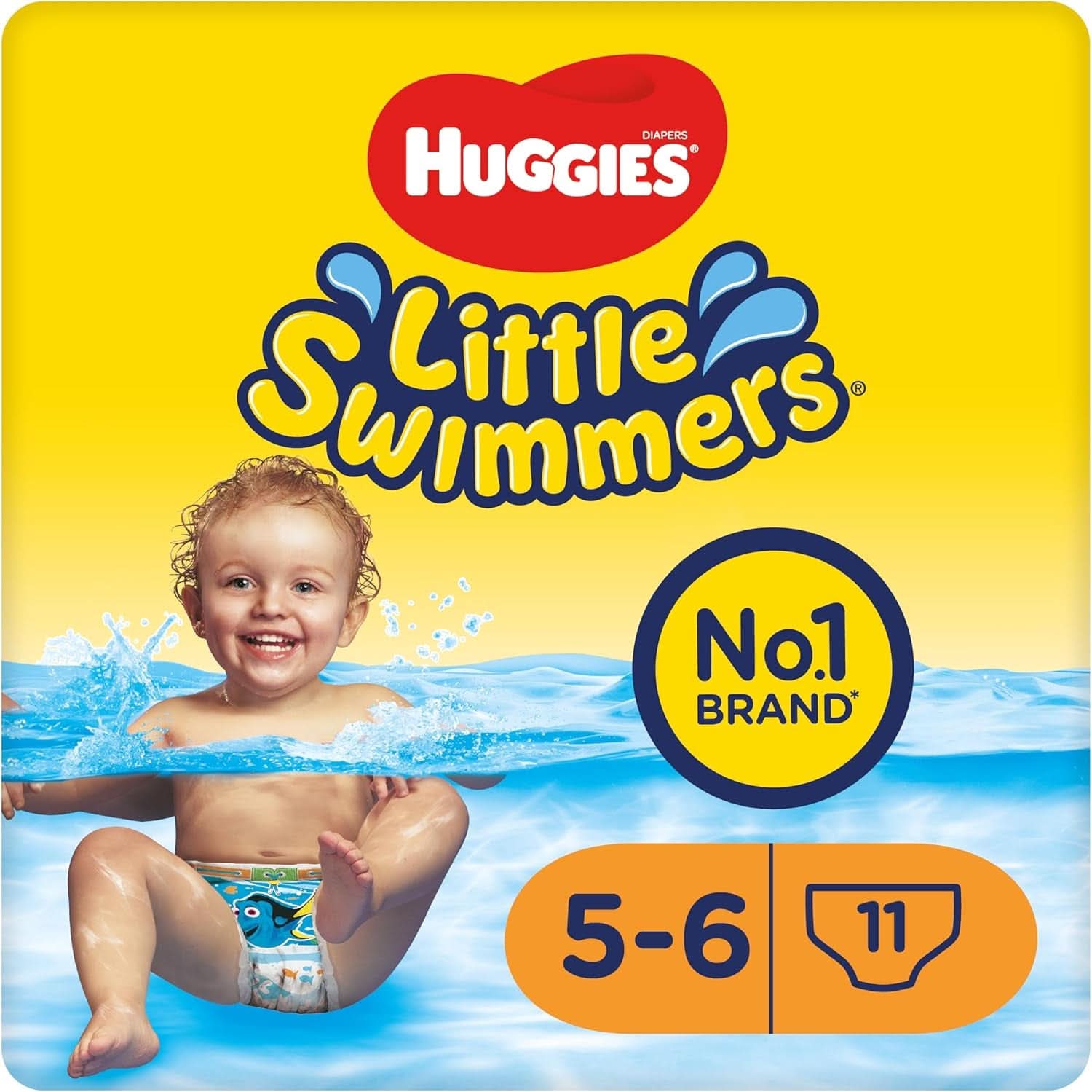 Huggies Little Swimmers Scutece de baie de unică folosință pentru bebeluși și copii, mărimea 5-6 (12-18 kg), 11 scutece de baie, unisex Mama si Copilul Naty Shop