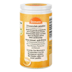 Ostmann Gewürze – Zitronenschale, gemahlene Schale für ein frisches Zitronen-Aroma, zum Backen oder Verfeinern von Soßen, Dressingi i desery, wegańskie, 35 g (Verpackungsdesign kann abweichen)