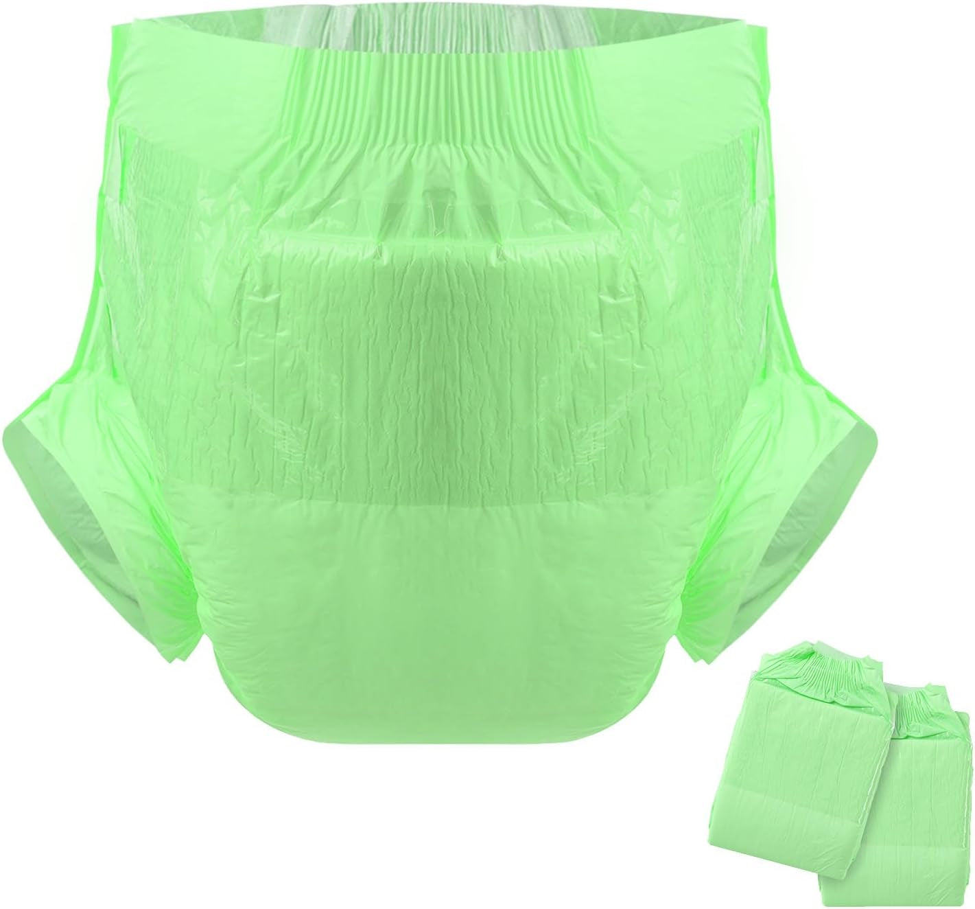 Pieluchy dla dorosłych CutiePlusU, sucha powierzchnia, maksymalna chłonność przez noc, jednorazowa pieluszka dla osób nietrzymających moczu – niebieska, 2 szt. (średnia 71–96 cm)