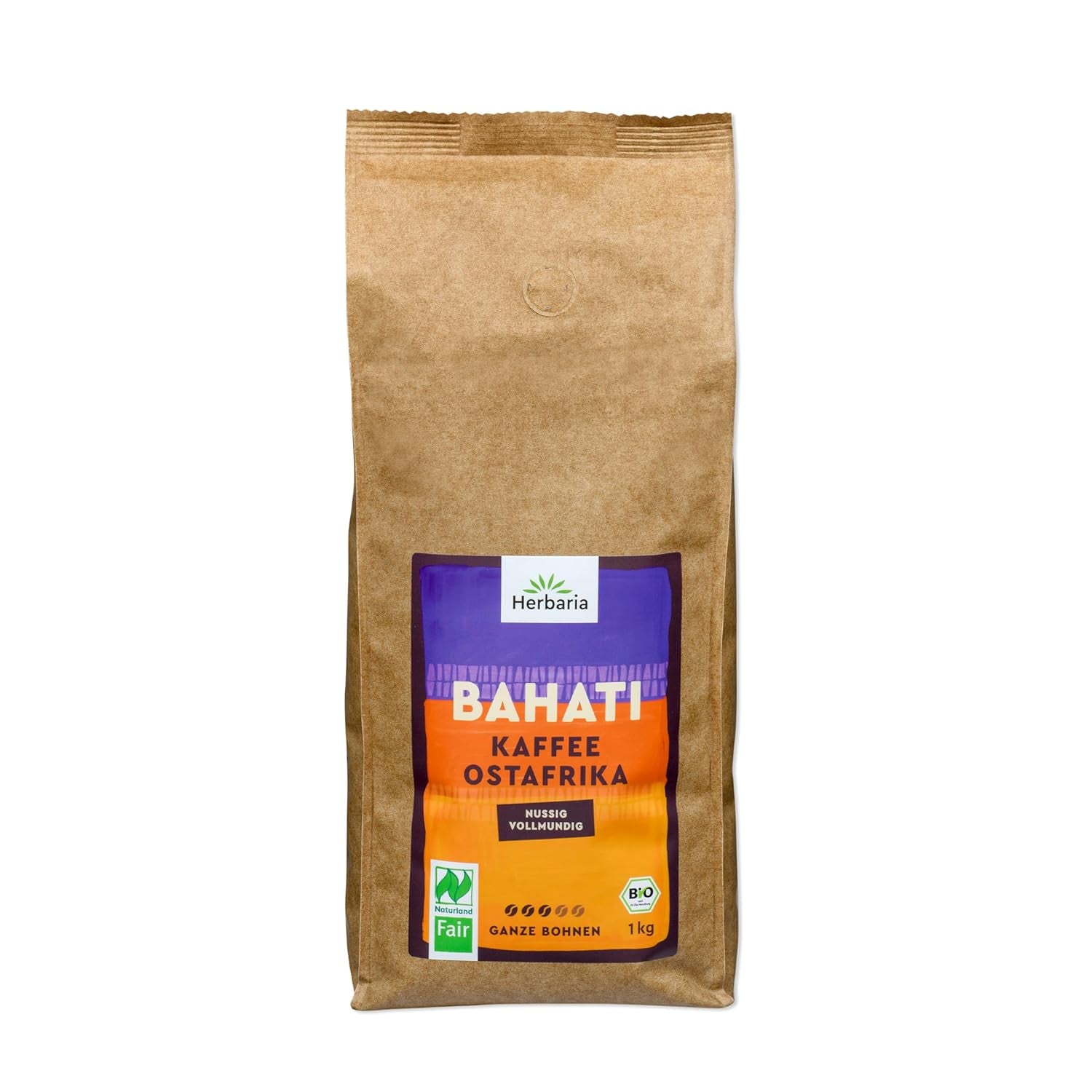 Herbaria MAKEDA Organic Espresso Whole Beans 1Kg - Naturland Fair Certified din Africa de Est - Arome prăjite cu cacao și note de lemn de stejar - boabe de cafea organice perfecte pentru filtre portabile și mașini automate de cafea Cafea Naty Shop Boabe intregi Bahati 1 Kg Cafea