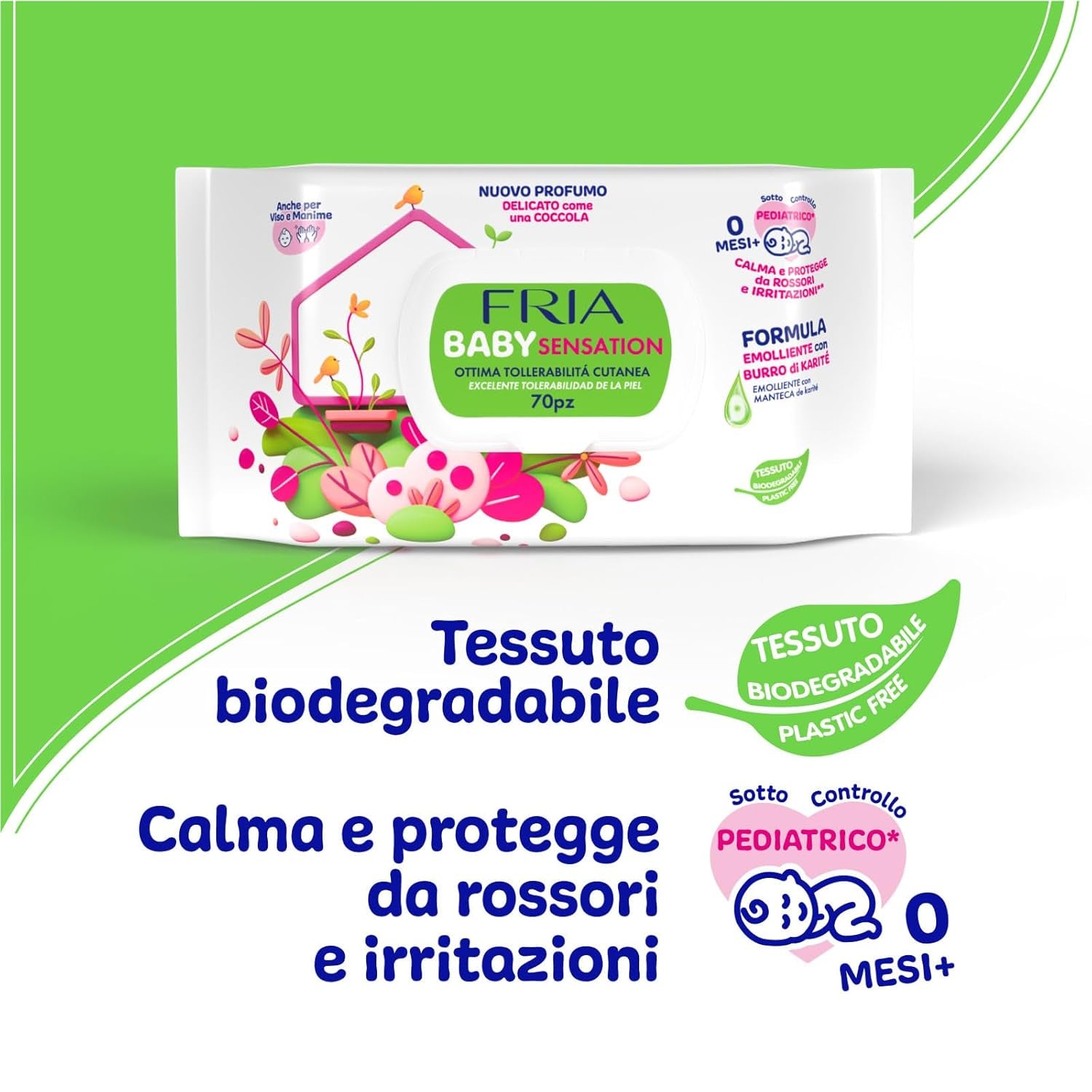 Baby Sensations z pokrywką, 72 chusteczki nawilżane, chusteczki do higieny osobistej, uniseks, dla dzieci