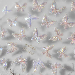 JMEOWIO 3D Nagelsticker Schmetterling Nail Art Sticker Selbstklebend Nagelaufkleber 5D Stereoskopisch Dekoration Nageldesign Zubehör 1 Blatt