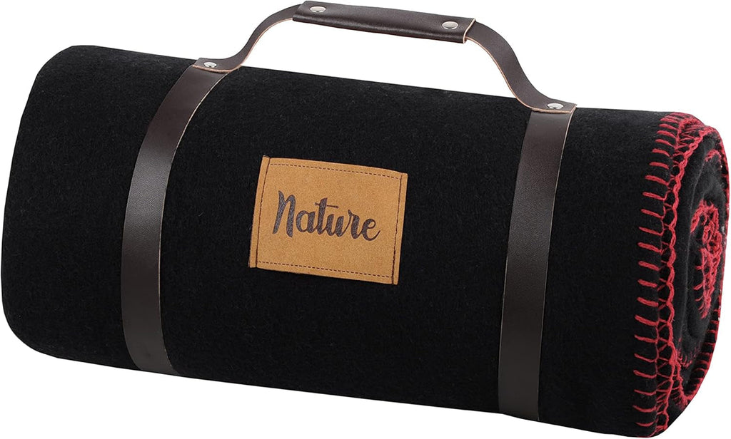 Stof Fleece Blanket Dawson - negru - dimensiune 130 X 150 cm - pătură mare moale și caldă pentru canapea sau dormitor - cuvertură de pat - ideală pentru casă și picnic Plapumi si pilote Naty Shop Titlu implicit