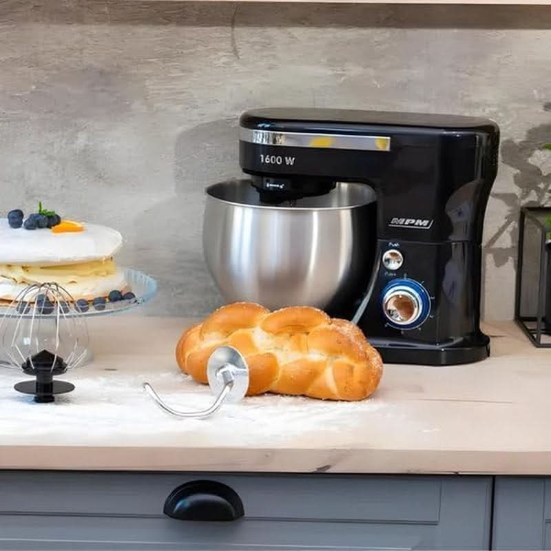 MPM - Planeten-Küchenmaschine Mit 2 Rührschüsseln 4 i 5 Liter - 1600 W Küchenmaschine - Schwarz Matka i Dziecko Naty Shop