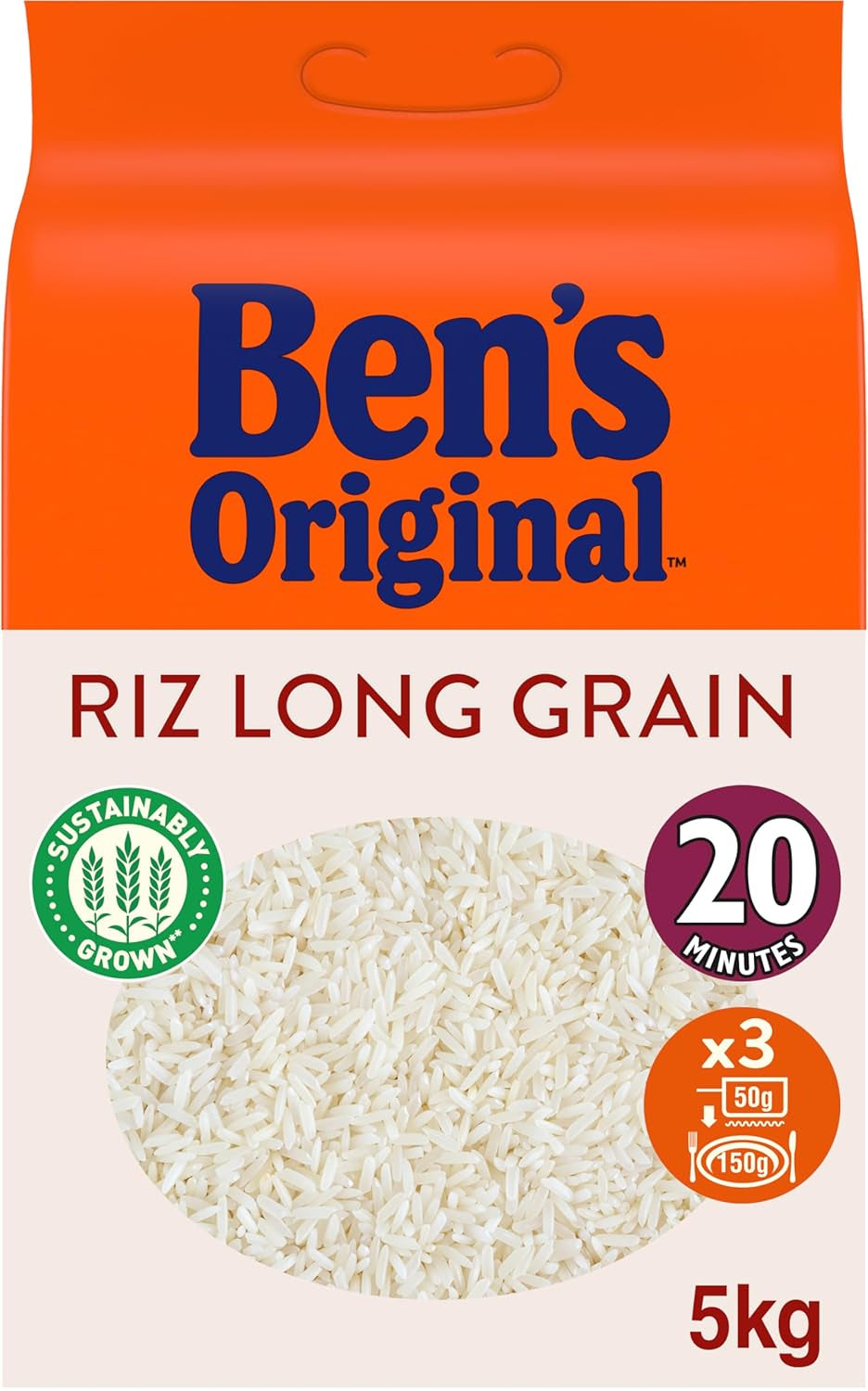 BEN'S ORIGINAL™ Ryż długoziarnisty, gotowany w torebce, 9 x 500 g, 20 minut
