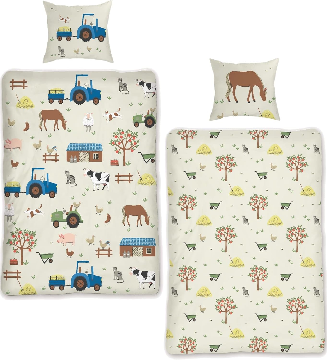 Skybrands Kinder Bettwäsche Tiere 135X200 Bauernhof Kinderbettwäsche Bagger Traktor Baumwolle Kinderbettwäsche 2Tgl. Domyślny tytuł sklepu Für Jungen Und Mädchen Naty