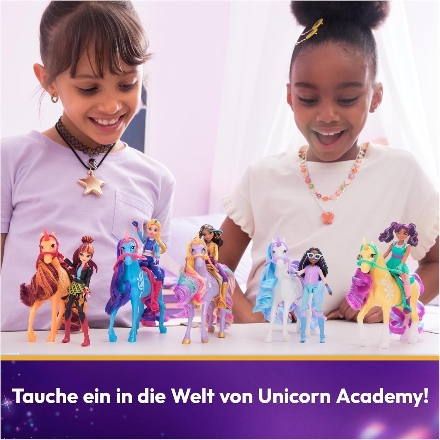 Unicorn Academy AVA și Unicorn Leaf Set - Figurine originale de aproximativ 12 cm înălțime din popularul serial Netflix Cu două accesorii și perii de păr Pentru jocuri de rol imaginative, pentru copii cu vârsta de 4 ani și peste Action figures Naty Shop
