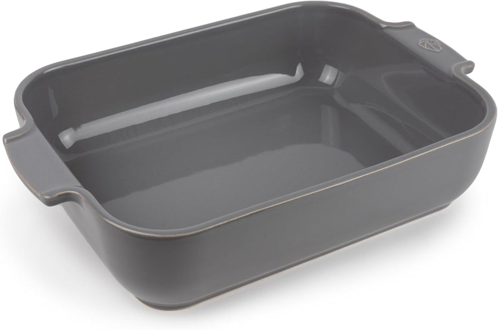 Peugeot Appolia Rechteckige Auflaufform Mit Griffen, Keramik, Schiefer / Grau, 7,2X31X21,7 Cm, Fassungsvermögen: Ca. 2 L, 60060 Formy i blachy do pieczenia Naty Shop Hellgrau