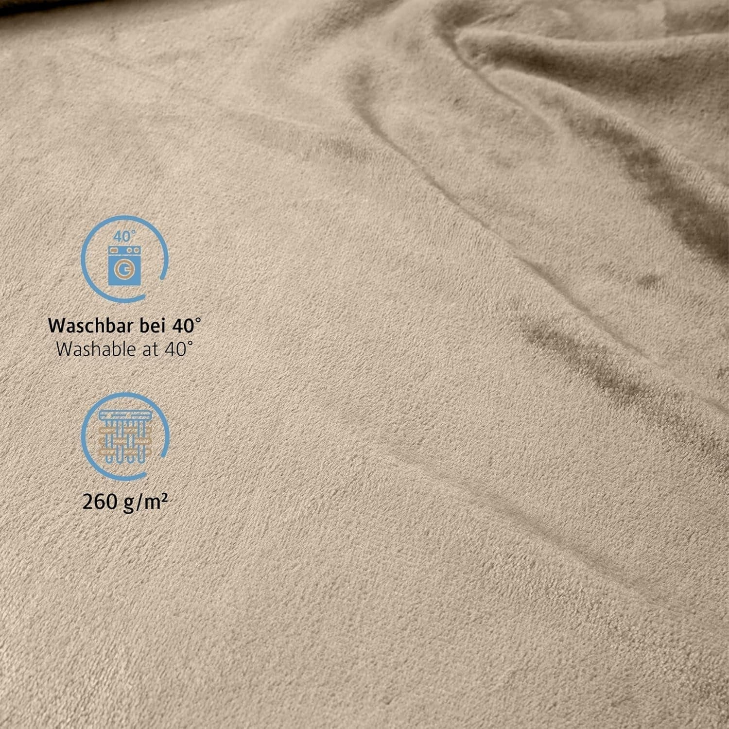 Puszysty koc Komfortec, wygodny koc, koc polarowy, certyfikat Oeko-Tex, super miękki, 150X200 cm, 260 G/M², beżowy Łóżka i koce Besuche den Komfortec-Store