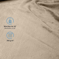 Puszysty koc Komfortec, wygodny koc, koc polarowy, certyfikat Oeko-Tex, super miękki, 150X200 cm, 260 G/M², beżowy Łóżka i koce Besuche den Komfortec-Store