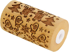 GOTOWANIE ZŁOMU - 5305 Mini Holz Roller „Lebkuchenmann” - Geprägte Prägung Prägung Abdrücke Dekoration Form für Kekse, Sand, Plätzchen