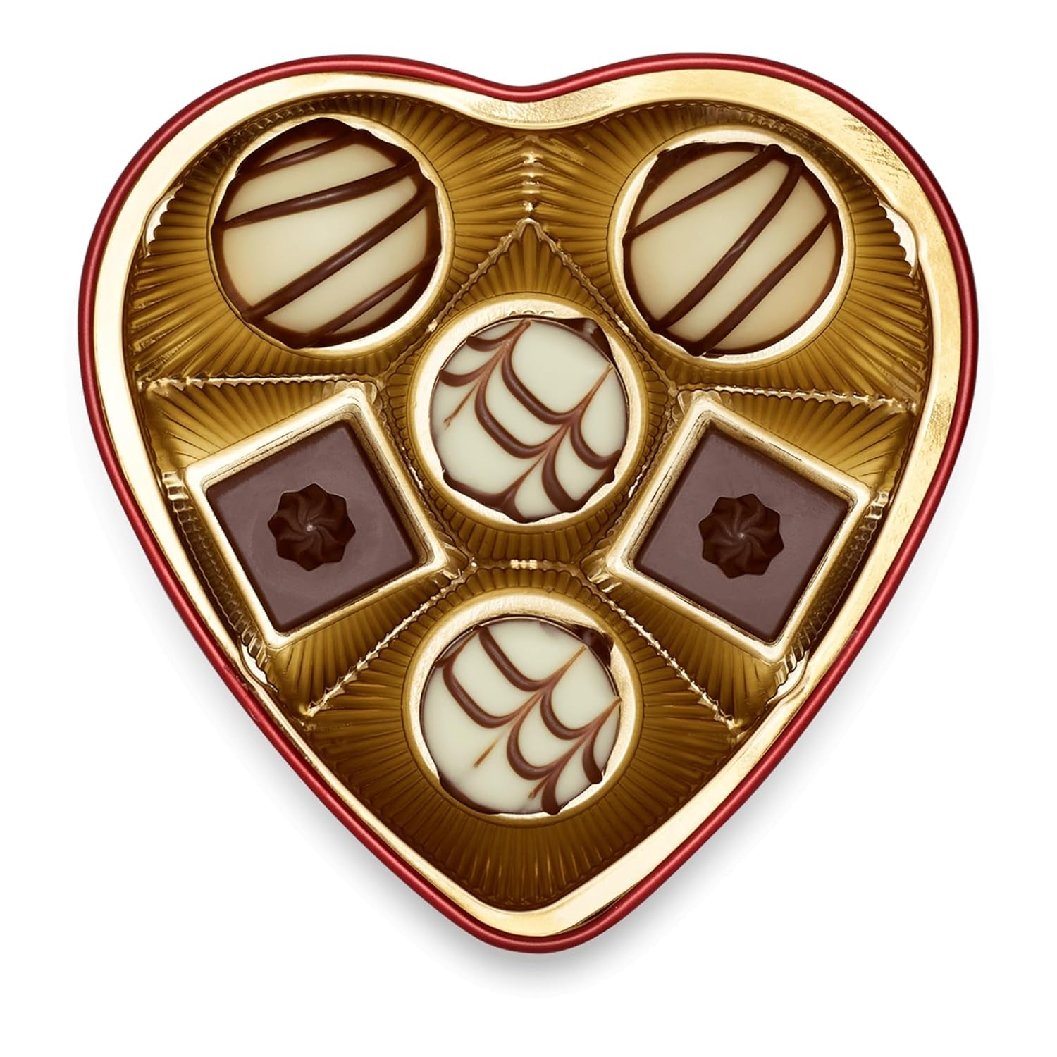 Lindt Czekolada od Serca | 30 g | 6 pralin w Marc de Champagne, Coeur à l'Orange, chrupiąca mleczna czekolada, pomarańczowy marcepan w pięknym pudełku w kształcie serca | Prezent czekoladowy | Czekoladowy prezent