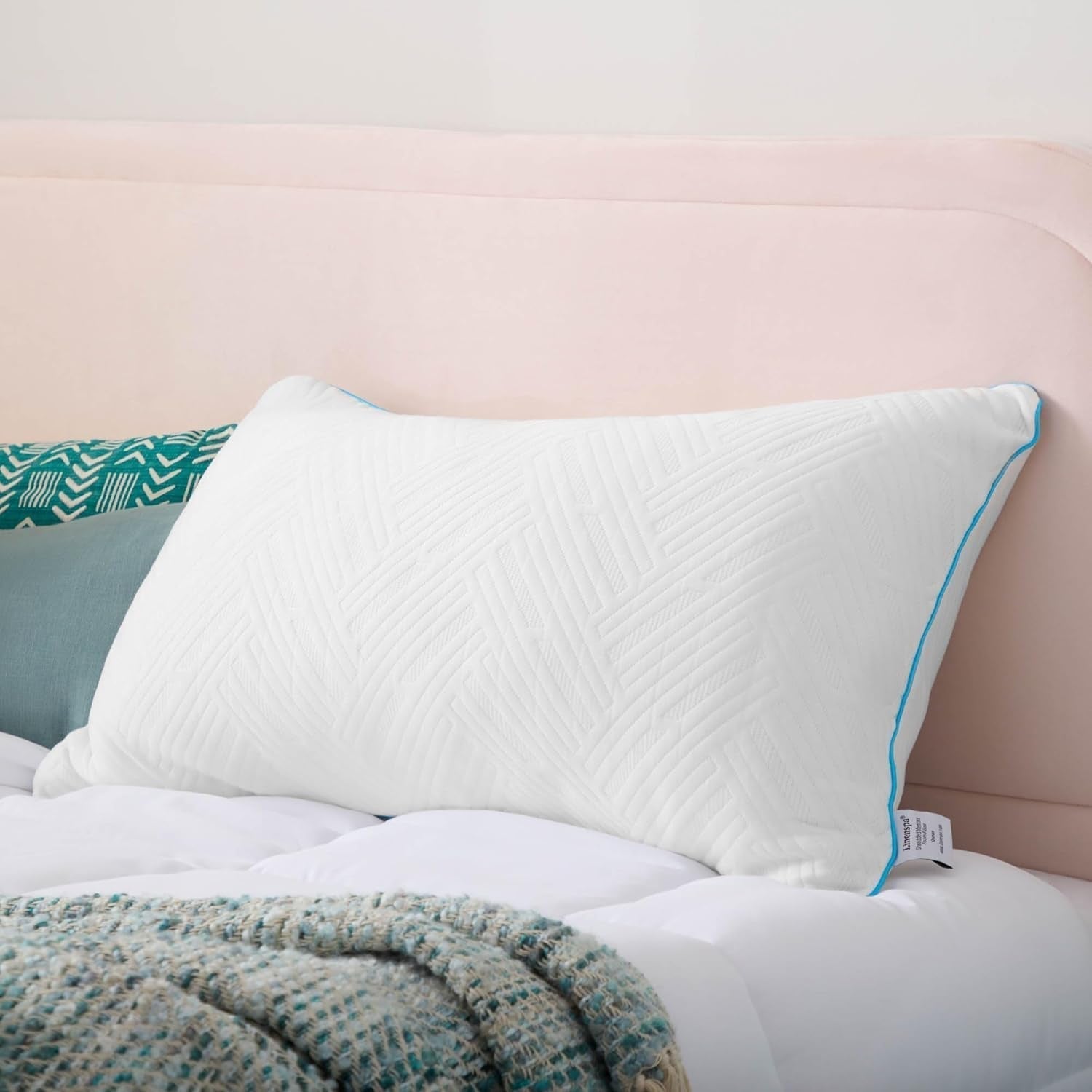 Pernă Linenspa cu spumă de memorie cu gel standard alb Perne standard Naty Shop Titlu implicit