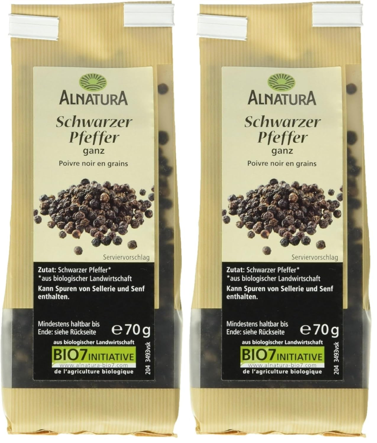 Organiczny Schwarzer Pfeffer Ganz, 70g