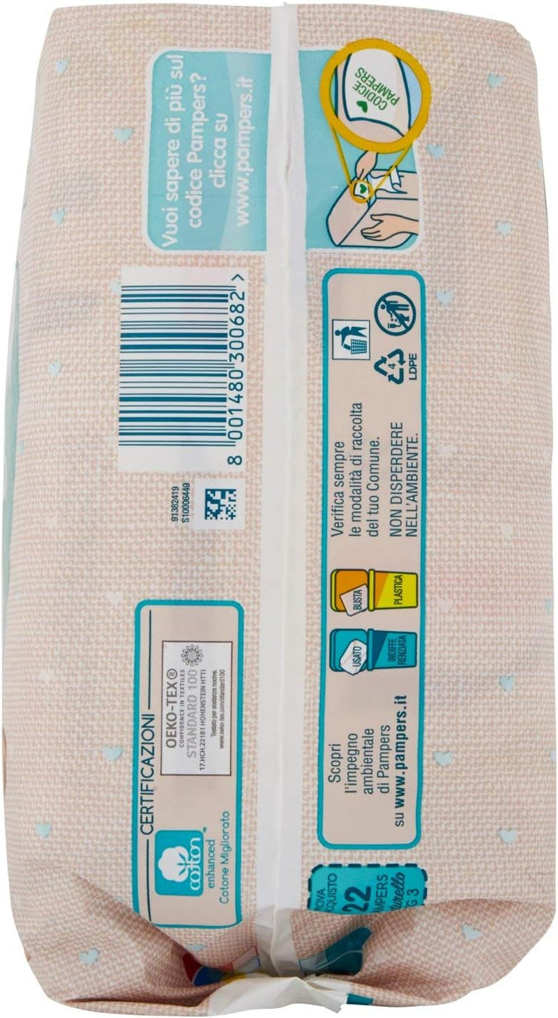 Pampers Naturello Midi, 22 pieluszki, rozmiar 3 (4-9 kg)
