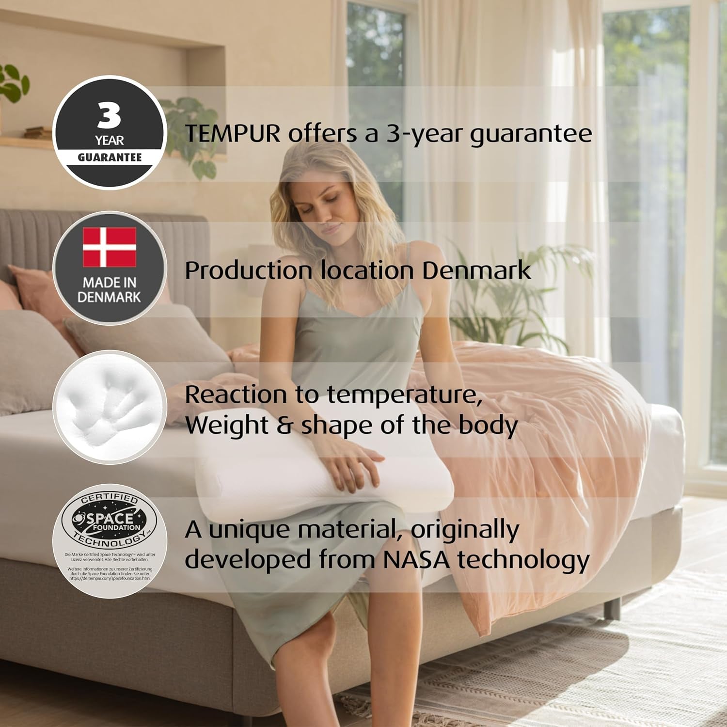 Pernă cu suport pentru gât Tempur Millennium Queen, M Perne ortopedice cervicale Naty Shop