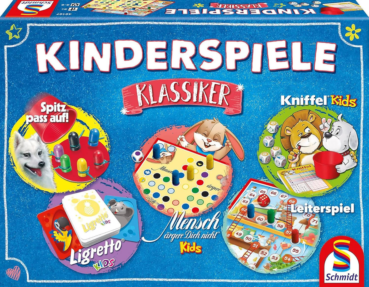 Schmidt Spiele 49189 Klasyczne gry dla dzieci, Kolekcja gier dla dzieci, kolorowe