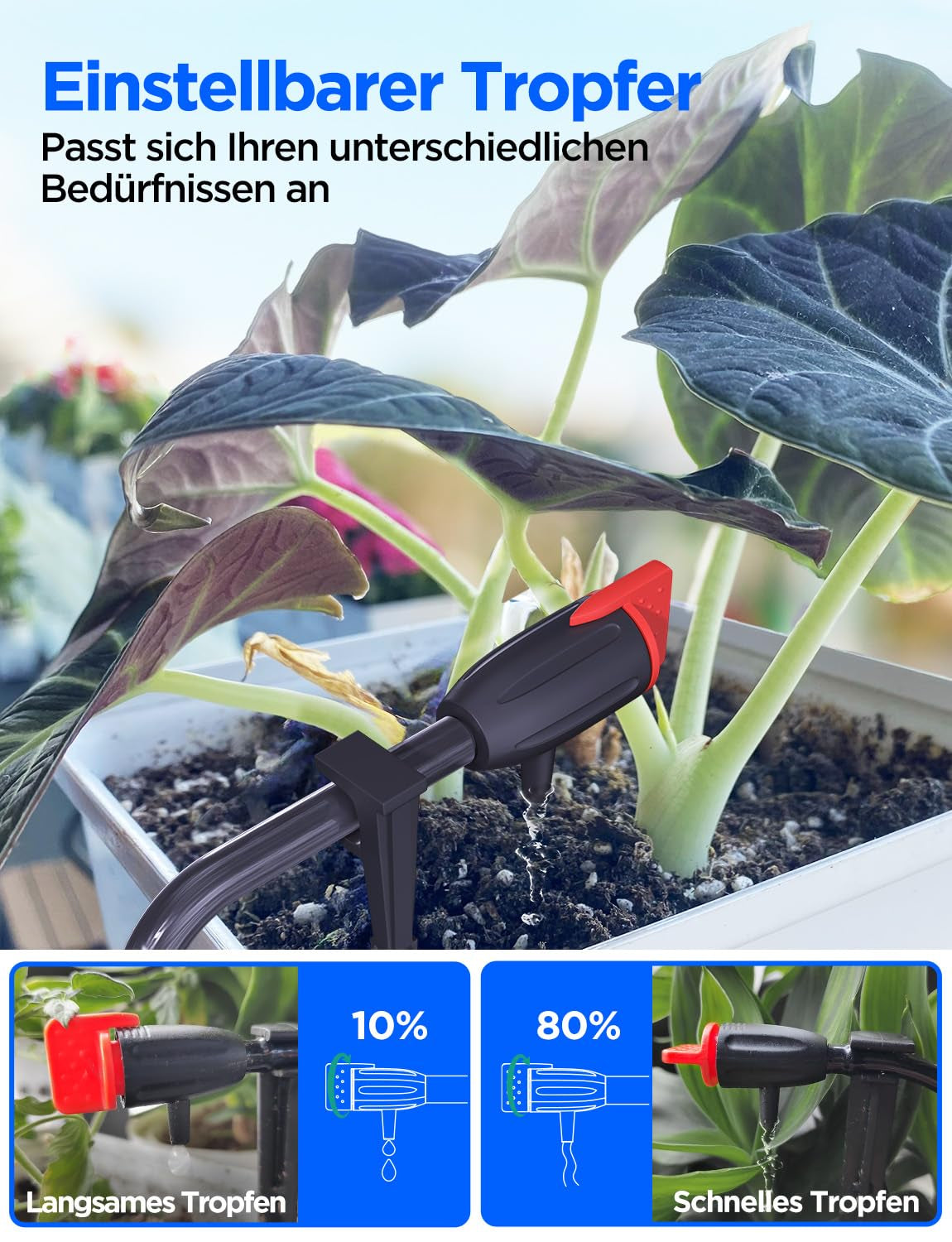 Automatyczny system nawadniania w pomieszczeniach Wi-Fi - inteligentny system nawadniania kropelkowego ze sterowaniem za pomocą aplikacji, komputerem do podlewania 10 roślin doniczkowych, podlewaniem świątecznym i podlewaniem roślin (szary)