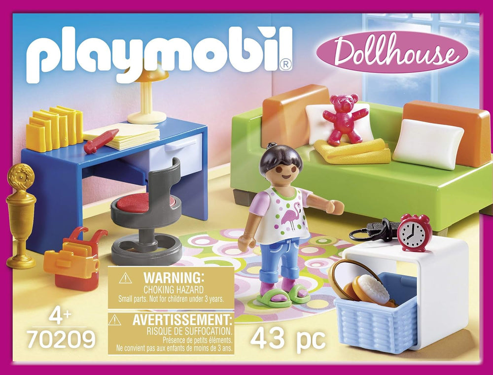 PLAYMOBIL domek dla lalek 70209 Pokój młodzieżowy z figurką dziewczynki i akcesoriami, od 4 lat Domki dla lalek Naty Shop