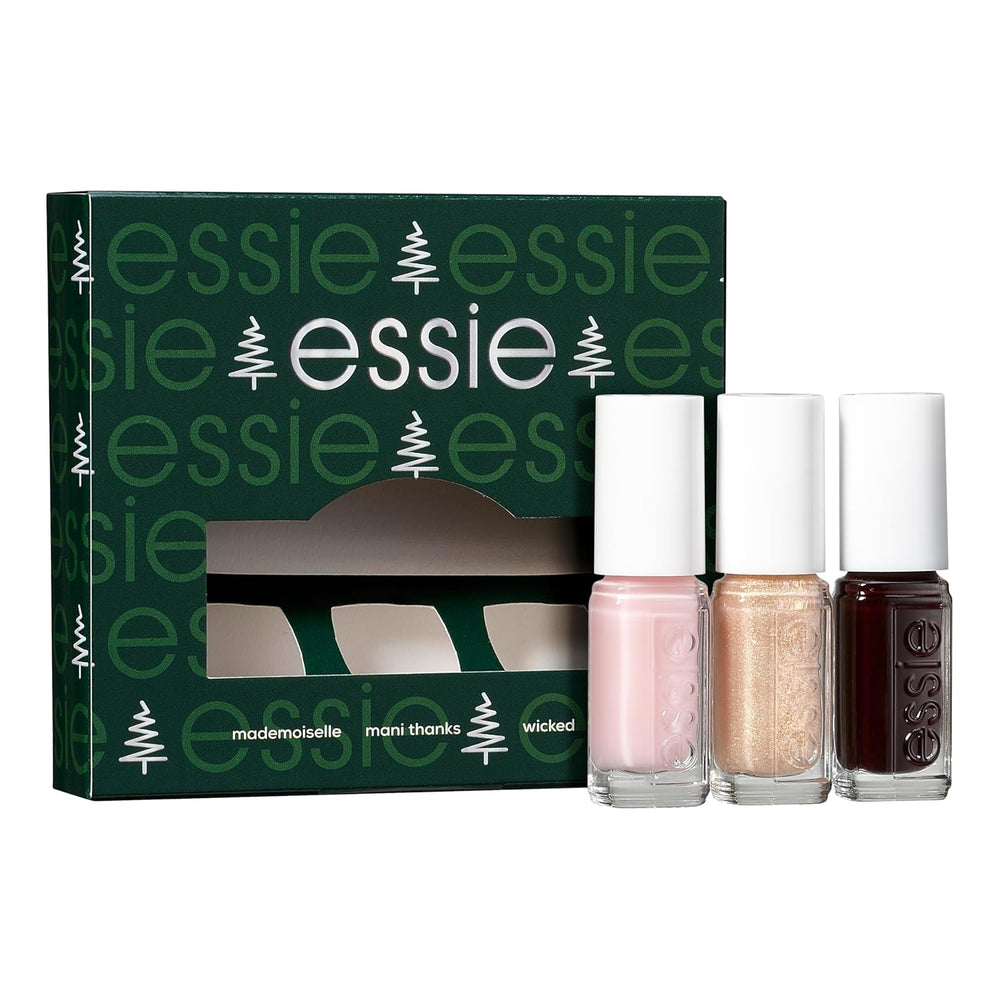 Zestaw Essie Mini Trio XMAS, nr. 13 Mademoiselle + nr. 49 Wicki + nie. 570 Mani Dzięki, 3 x 15 ml