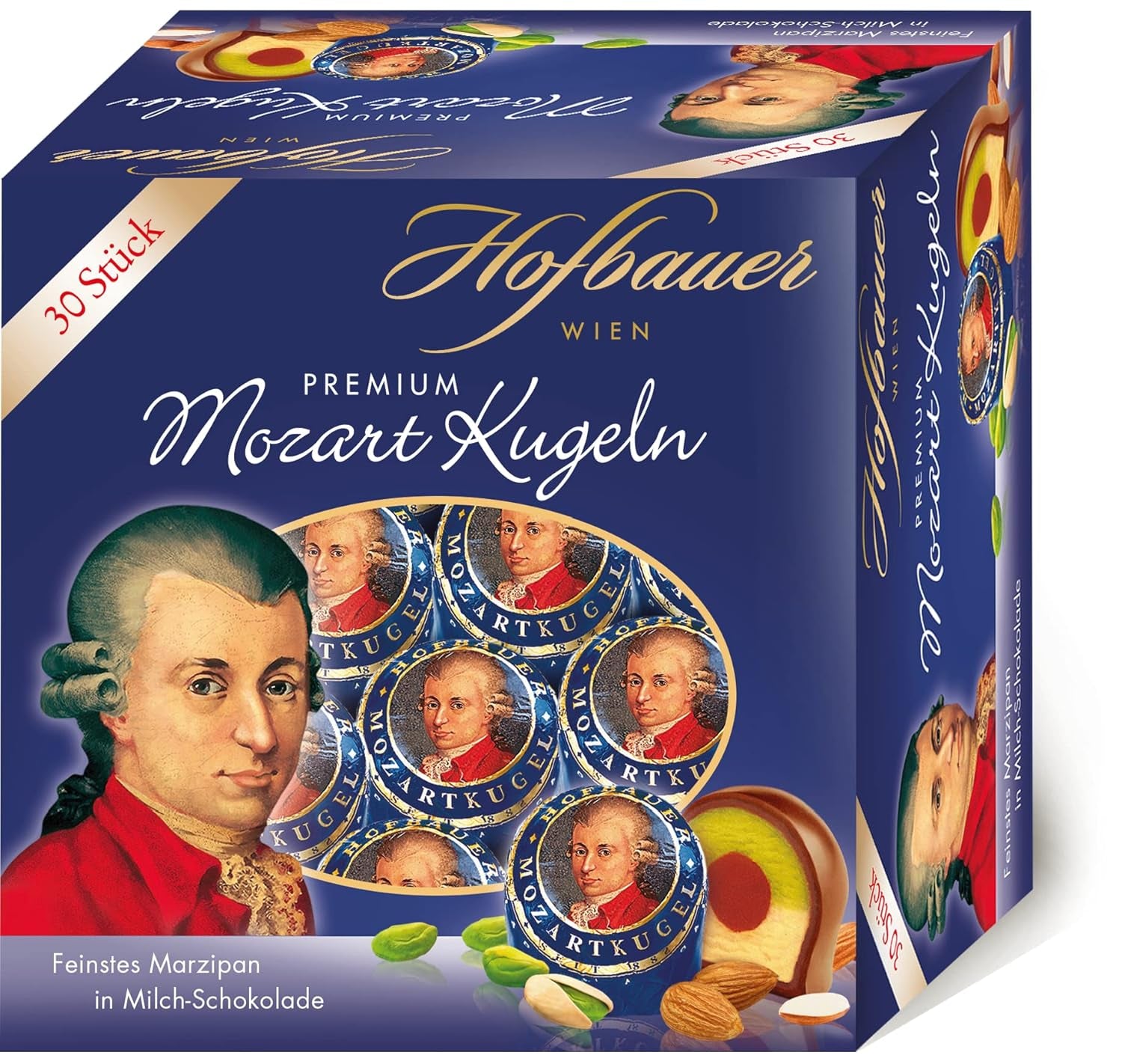 Hofbauer Vienna Mozartkugeln Pudełko mlecznej czekolady 600g (30 sztuk)